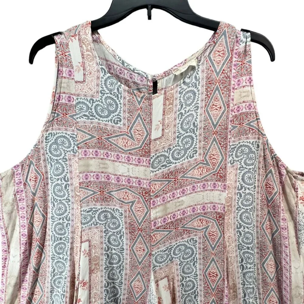 Altar'd State Dress sz L pastels Bandana Print Sleeveless Flowy Boho Western XL? - Picture 4 of 14
